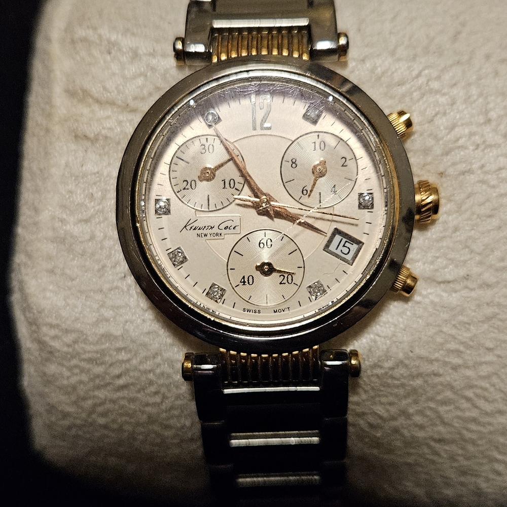 Kenneth Cole Gold and Silver Stainless Steel Watch - Picture 6 of 15